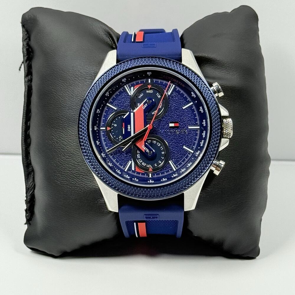 Tommy Hilfiger Clark Multifunction Blue Dial Silicone Model 1792083 Men Watch